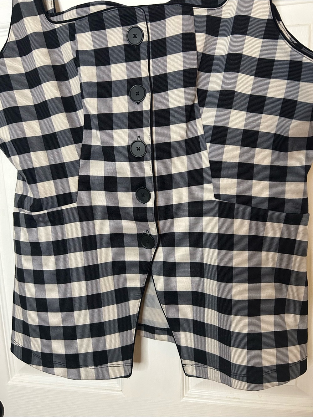 Anthropologie Maeve Square-Neck Button-Front Tank Gingham Vest - Picture 8 of 12